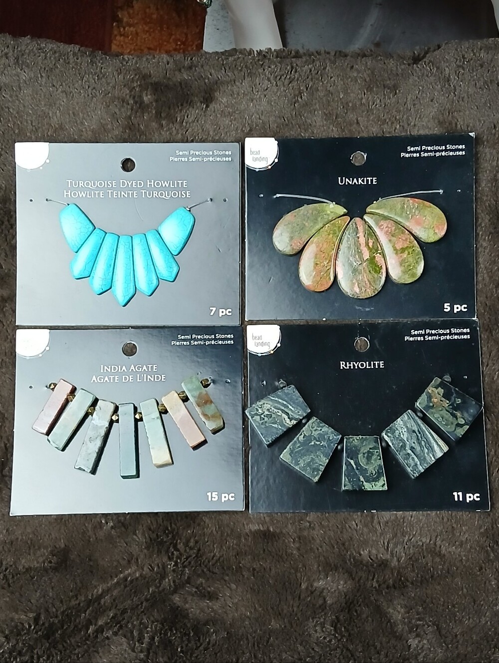 Bead Landing Semi Precious Gemstone Focal Bead Bundle 4 Pack